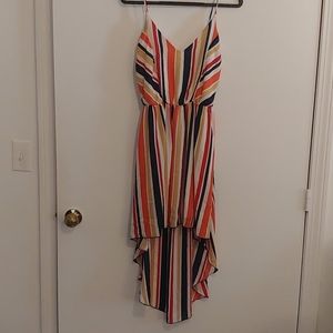 Striped high-low dress